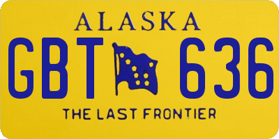AK license plate GBT636