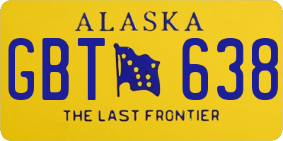 AK license plate GBT638