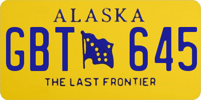 AK license plate GBT645
