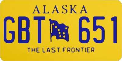 AK license plate GBT651