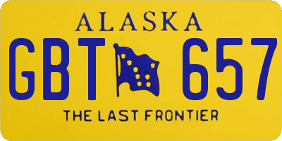 AK license plate GBT657