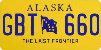 AK license plate GBT660