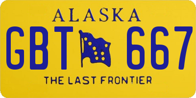 AK license plate GBT667