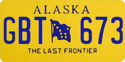 AK license plate GBT673