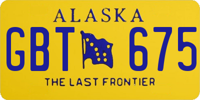 AK license plate GBT675