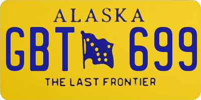 AK license plate GBT699