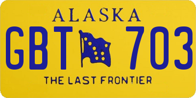 AK license plate GBT703