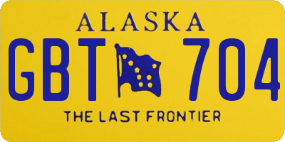 AK license plate GBT704