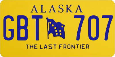 AK license plate GBT707