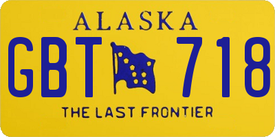 AK license plate GBT718