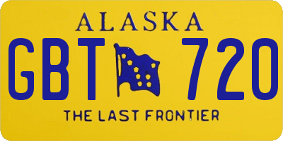 AK license plate GBT720