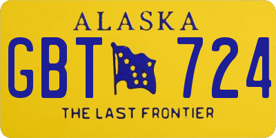 AK license plate GBT724