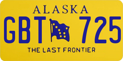 AK license plate GBT725