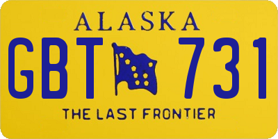 AK license plate GBT731