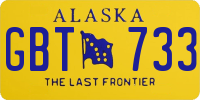 AK license plate GBT733
