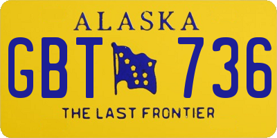 AK license plate GBT736