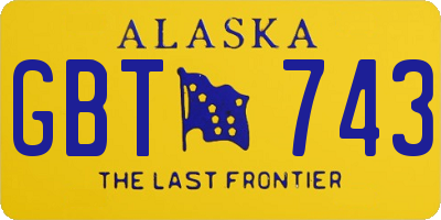 AK license plate GBT743