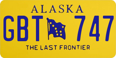 AK license plate GBT747