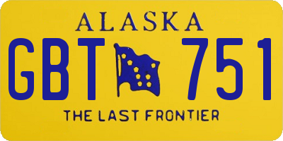 AK license plate GBT751