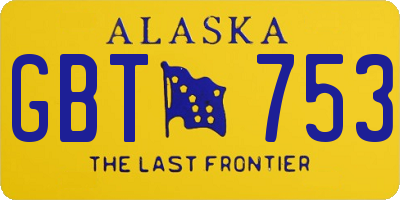 AK license plate GBT753