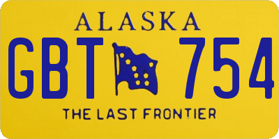 AK license plate GBT754