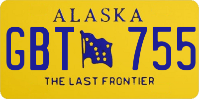 AK license plate GBT755
