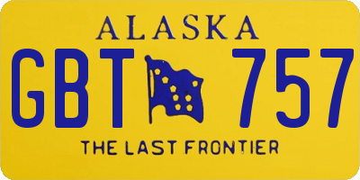 AK license plate GBT757