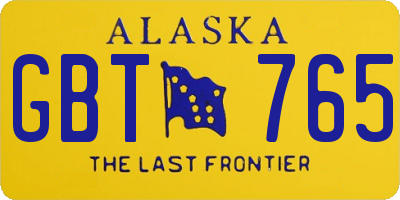 AK license plate GBT765