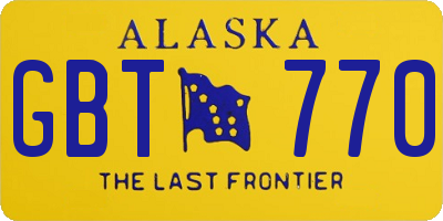 AK license plate GBT770