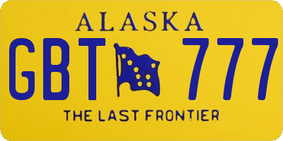AK license plate GBT777
