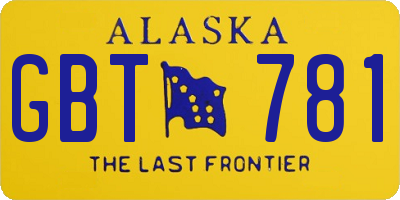 AK license plate GBT781