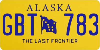 AK license plate GBT783
