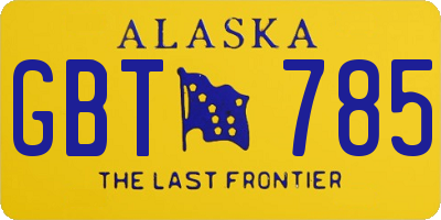 AK license plate GBT785