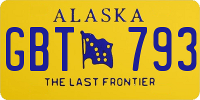 AK license plate GBT793