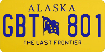 AK license plate GBT801