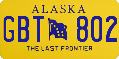 AK license plate GBT802