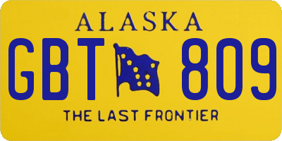 AK license plate GBT809