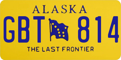 AK license plate GBT814