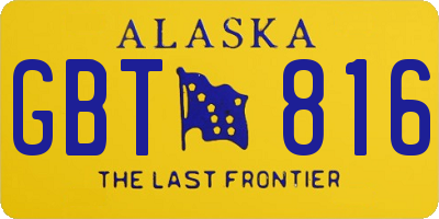 AK license plate GBT816