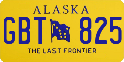 AK license plate GBT825