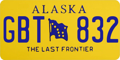 AK license plate GBT832