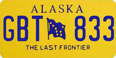 AK license plate GBT833