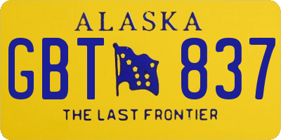 AK license plate GBT837