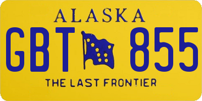AK license plate GBT855