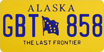 AK license plate GBT858