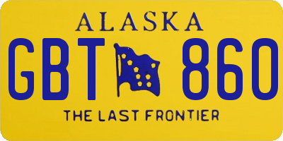 AK license plate GBT860