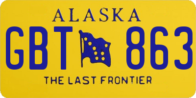 AK license plate GBT863