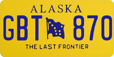 AK license plate GBT870