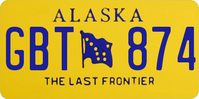 AK license plate GBT874