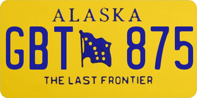 AK license plate GBT875